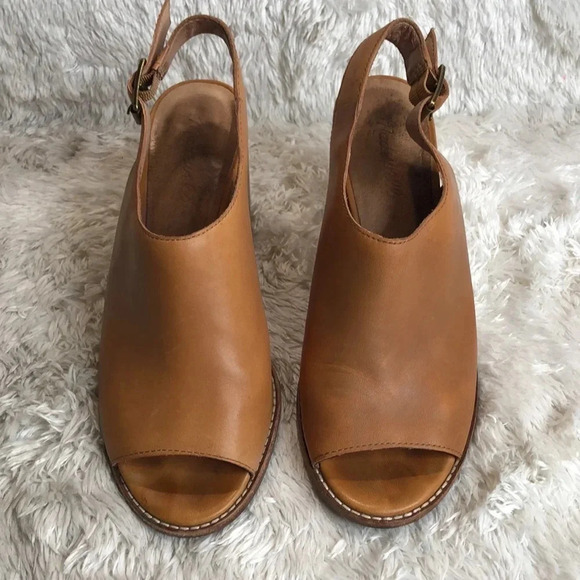 MADEWELL The Cary Peep Toe Leather Slingback Shoes - Picture 3 of 7